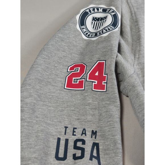 Team USA Olympics Gray Quarter Zip Sweatshirt Medium Embroidered Flag 24 - Picture 9 of 13